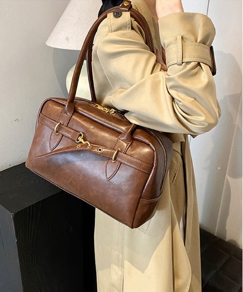 gossip!ロサンゼルス(ゴシップロサンゼルス)の「Y2K ヴィンテージ調ボストンバッグ BAG(ショルダーバッグ・レディース・ブラウン/ブラック・FREE)」の11枚目の写真