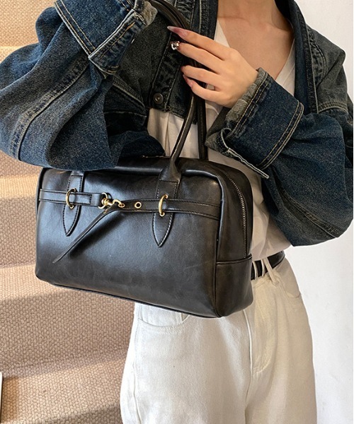 gossip!ロサンゼルス(ゴシップロサンゼルス)の「Y2K ヴィンテージ調ボストンバッグ BAG(ショルダーバッグ・レディース・ブラウン/ブラック・FREE)」の19枚目の写真