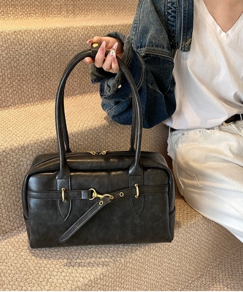 gossip!ロサンゼルス(ゴシップロサンゼルス)の「Y2K ヴィンテージ調ボストンバッグ BAG(ショルダーバッグ・レディース・ブラウン/ブラック・FREE)」の5枚目の写真