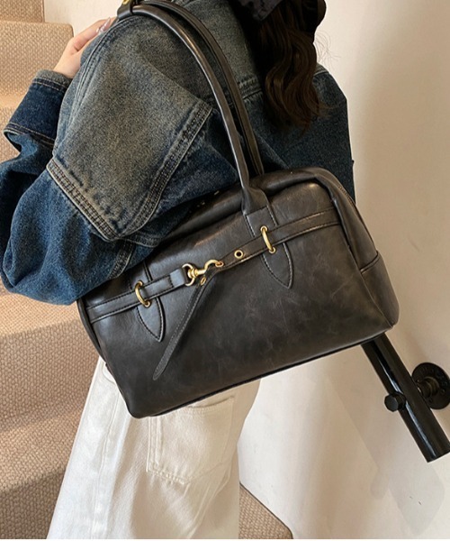 gossip!ロサンゼルス(ゴシップロサンゼルス)の「Y2K ヴィンテージ調ボストンバッグ BAG(ショルダーバッグ・レディース・ブラウン/ブラック・FREE)」の18枚目の写真