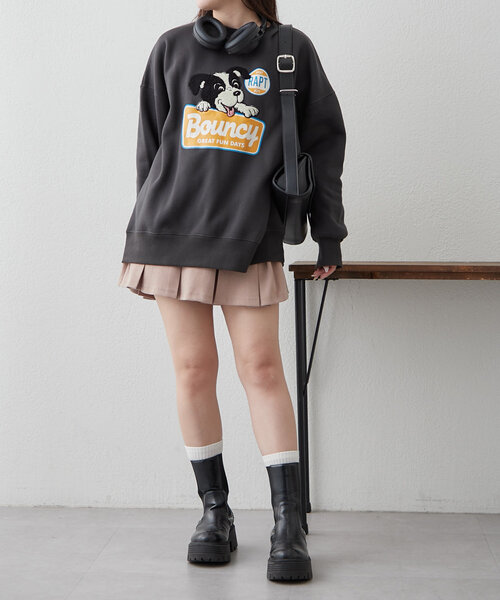continuer de NICE CLAUP(コンティニューデナイスクラップ)の「ボーダーコリー相良刺繍BIGプルオーバー(スウェット・レディース・スミクロ/オートミール/ブルー/オフホワイト・FREE)」の11枚目の写真