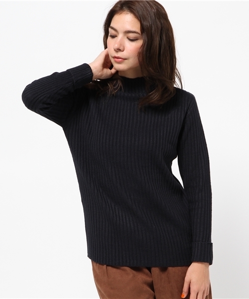 koe（コエ）の「ボトルネックニットプルオーバー（ニット/セーター・レディース・ネイビー/キャメル/アイボリー・SMALL/LARGE/MEDIUM）」の2枚目の写真