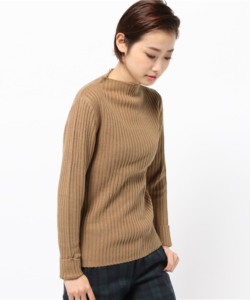 koe（コエ）の「ボトルネックニットプルオーバー（ニット/セーター・レディース・ネイビー/キャメル/アイボリー・SMALL/LARGE/MEDIUM）」の3枚目の写真