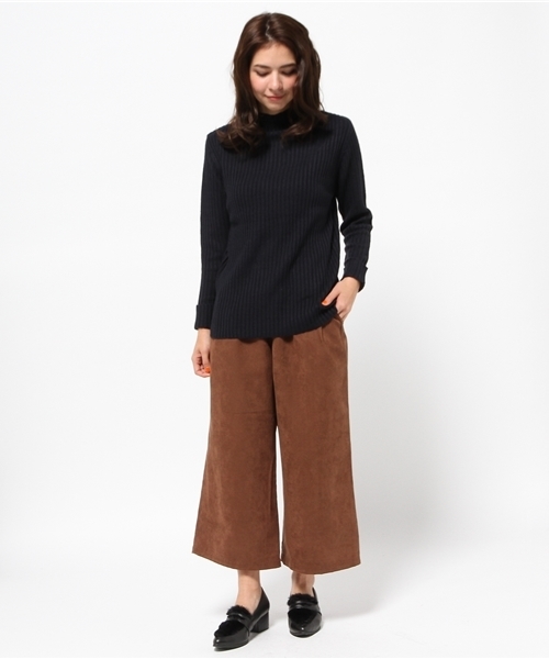 koe（コエ）の「ボトルネックニットプルオーバー（ニット/セーター・レディース・ネイビー/キャメル/アイボリー・SMALL/LARGE/MEDIUM）」の5枚目の写真