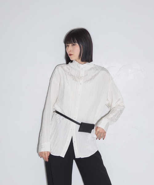 leimn(レイムン)の「ハイネックボタンブラウス(シャツ/ブラウス・レディース・ネイビー/ベージュ/オフホワイト・M)」の13枚目の写真