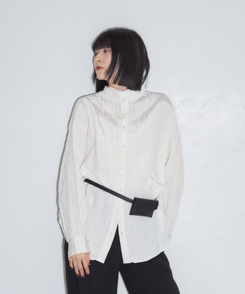 leimn(レイムン)の「ハイネックボタンブラウス(シャツ/ブラウス・レディース・ネイビー/ベージュ/オフホワイト・M)」の10枚目の写真