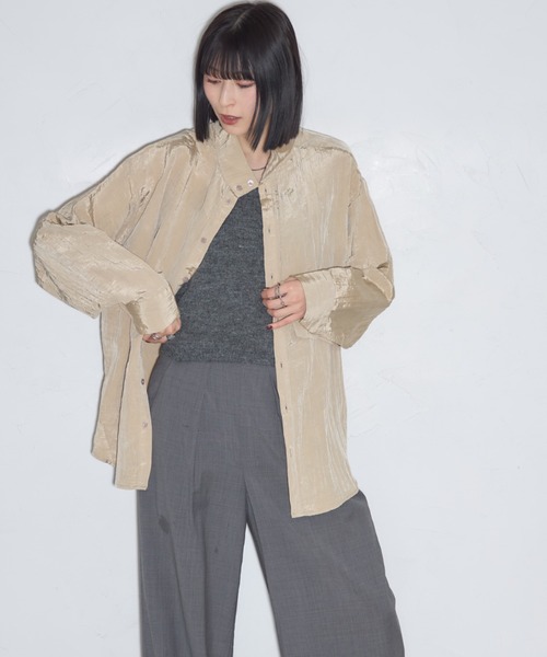 leimn(レイムン)の「ハイネックボタンブラウス(シャツ/ブラウス・レディース・ネイビー/ベージュ/オフホワイト・M)」の19枚目の写真