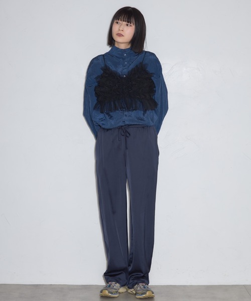leimn(レイムン)の「ハイネックボタンブラウス(シャツ/ブラウス・レディース・ネイビー/ベージュ/オフホワイト・M)」の8枚目の写真