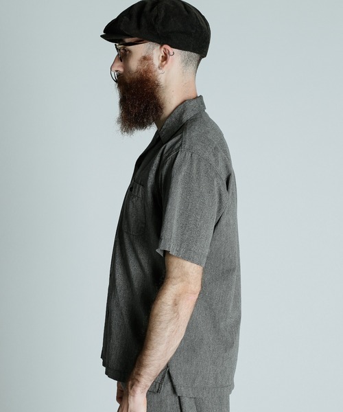 Schott（ショット）の「Schott/ショット/COTTON COVERT SS SHIRT/コットンコバート 半袖 シャツ（シャツ/ブラウス・メンズ・ネイビー/ブラック・XL/2XL/M/L）」の5枚目の写真
