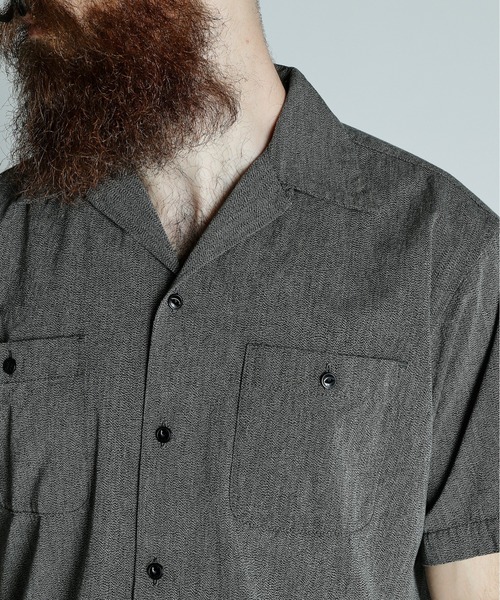 Schott（ショット）の「Schott/ショット/COTTON COVERT SS SHIRT/コットンコバート 半袖 シャツ（シャツ/ブラウス・メンズ・ネイビー/ブラック・XL/2XL/M/L）」の7枚目の写真