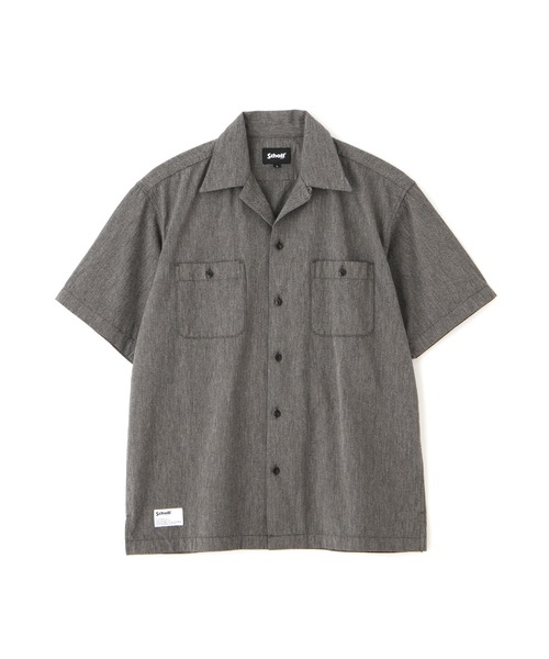 Schott（ショット）の「Schott/ショット/COTTON COVERT SS SHIRT/コットンコバート 半袖 シャツ（シャツ/ブラウス・メンズ・ネイビー/ブラック・XL/2XL/M/L）」の11枚目の写真