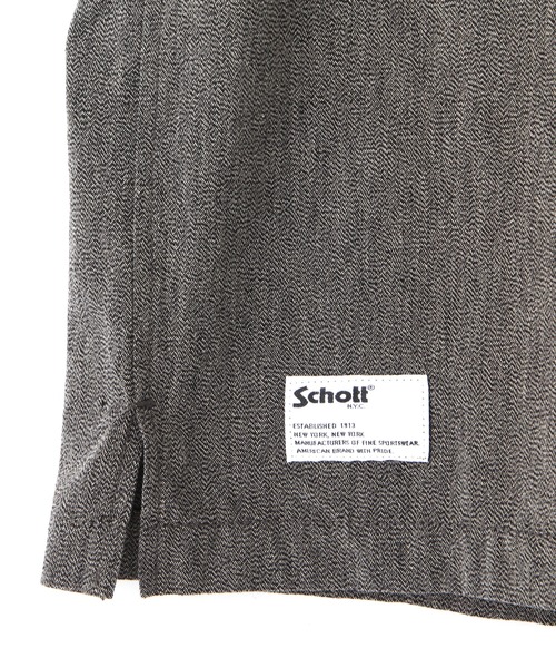 Schott（ショット）の「Schott/ショット/COTTON COVERT SS SHIRT/コットンコバート 半袖 シャツ（シャツ/ブラウス・メンズ・ネイビー/ブラック・XL/2XL/M/L）」の18枚目の写真