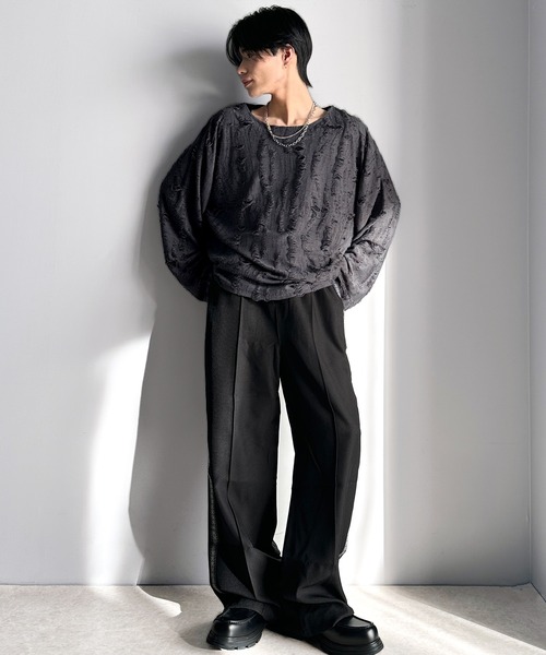 セール】グランジを楽しむ旬スタイル。ダメージ加工ビッグシルエット