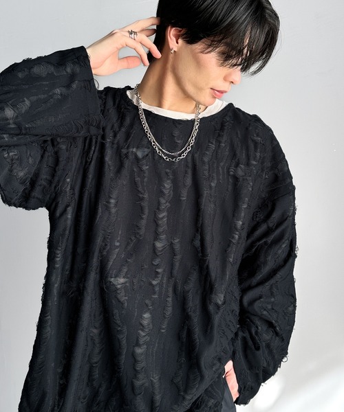 セール】グランジを楽しむ旬スタイル。ダメージ加工ビッグシルエット