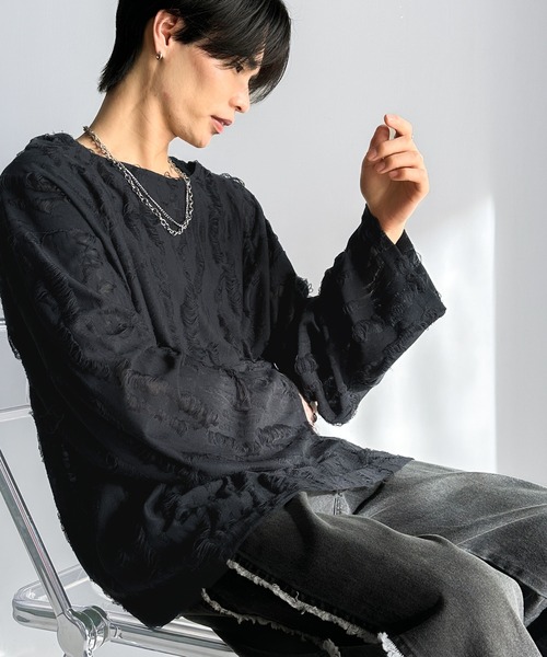 セール】グランジを楽しむ旬スタイル。ダメージ加工ビッグシルエット