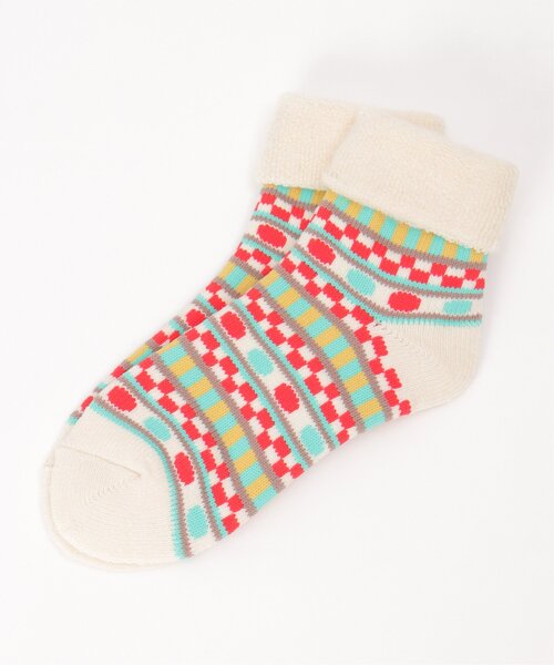 LBC（エルビーシー）の「裏起毛ソックス ノルディック（ソックス/靴下・レディース・オフホワイト/ブルー/ブラウン・FREE）」の11枚目の写真