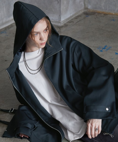SERACE】Loose drape suspenders mountain parka / ルーズ