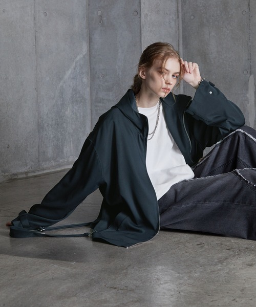 SERACE】Loose drape suspenders mountain parka / ルーズ