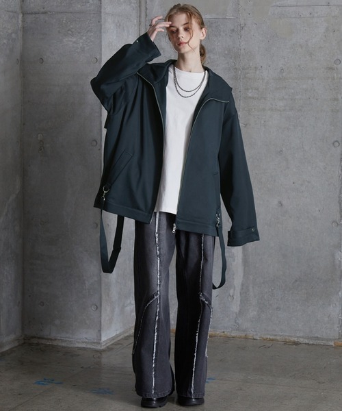SERACE】Loose drape suspenders mountain parka / ルーズ