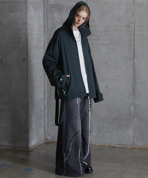 SERACE】Loose drape suspenders mountain parka / ルーズ