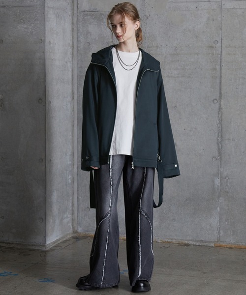 SERACE ルーズドレープサスペンダーマウンテンパーカー グレーMサイズ SERACE】Loose drape suspenders mountain parka / ルーズ