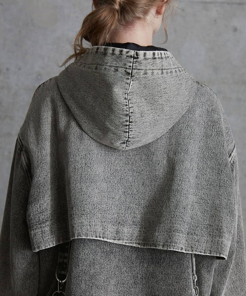 SERACE ルーズドレープサスペンダーマウンテンパーカー　ライトグレー L SERACE】Loose drape suspenders mountain parka / ルーズ