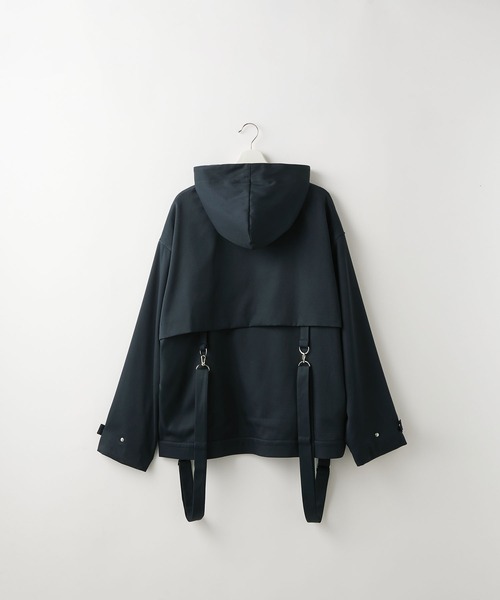 SERACE ルーズドレープサスペンダーマウンテンパーカー　　ブラック　L SERACE】Loose drape suspenders mountain parka / ルーズ