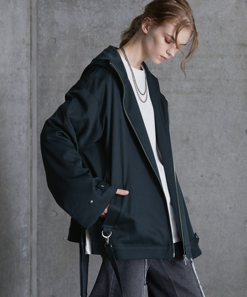 SERACE】Loose drape suspenders mountain parka / ルーズ