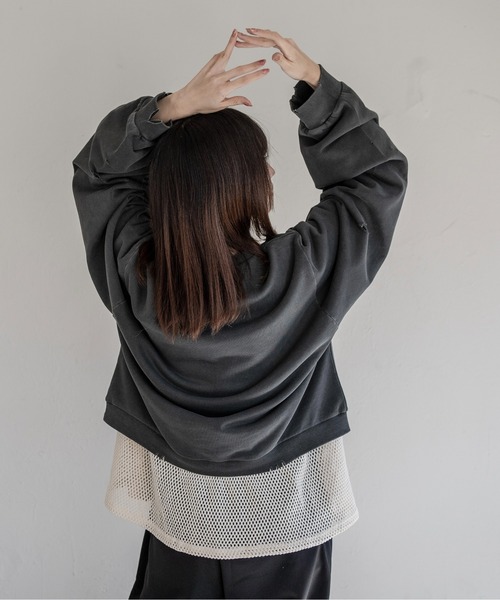 Utusiyo（ウツシヨ）の「sweat 痕（スウェット・メンズ・アイボリー/チャコールグレー・FREE）」の5枚目の写真