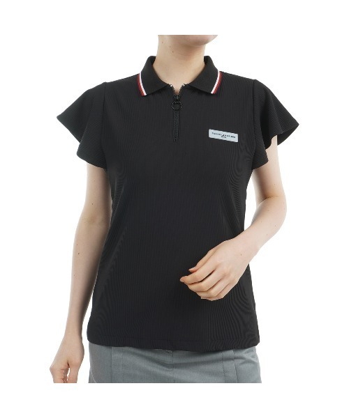 TOMMY HILFIGER GOLF（トミー ヒルフィガー ゴルフ）の「ﾊｲﾃﾝｼｮﾝ ﾊﾞﾀﾌﾗｲｽﾘｰﾌﾞｼｬﾂ（その他トップス・レディース・ホワイト/ネイビー/ブラック・L/M）」の2枚目の写真