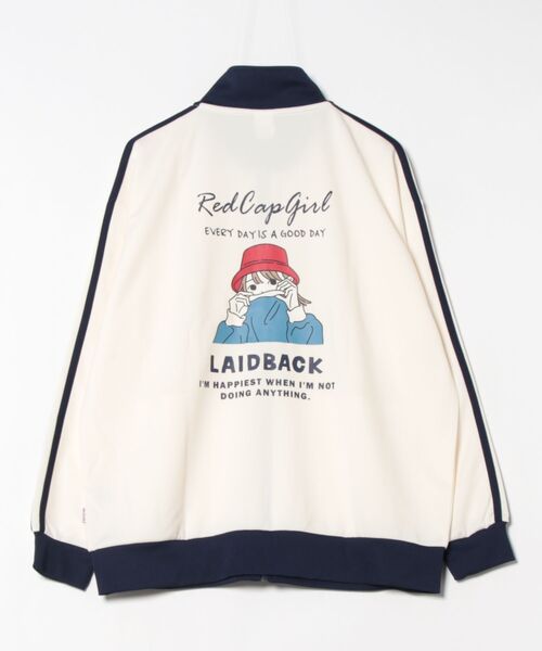 【セール】【Red Cap Girl/レッドキャップガール】ワンポイントワッペン ガールバックプリント トラックジャケット オーバーサイズ ユニセックス 推し活(ジャージ)|Red Cap Girl(レッドキャプガール) 【セール】【Red Cap Girl/レッドキャップガール】ワンポイントワッペン ガールバックプリント トラックジャケット オーバーサイズ ユニセックス 推し活(ジャージ)|Red Cap Girl(レッドキャプガール)
