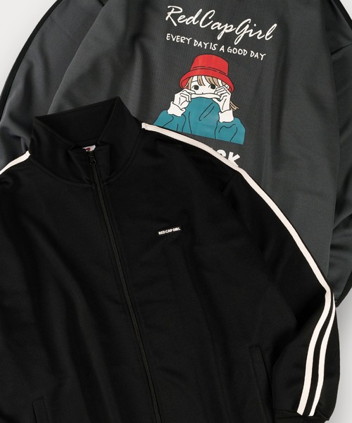 【セール】【Red Cap Girl/レッドキャップガール】ワンポイントワッペン ガールバックプリント トラックジャケット オーバーサイズ ユニセックス 推し活(ジャージ)|Red Cap Girl(レッドキャプガール) 【セール】【Red Cap Girl/レッドキャップガール】ワンポイントワッペン ガールバックプリント トラックジャケット オーバーサイズ ユニセックス 推し活(ジャージ)|Red Cap Girl(レッドキャプガール)