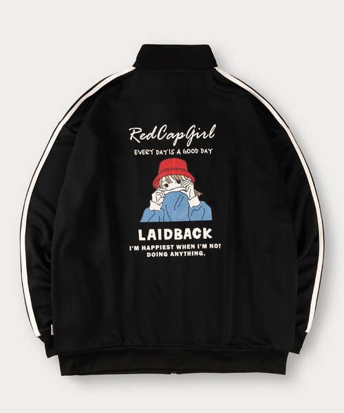 【セール】【Red Cap Girl/レッドキャップガール】ワンポイントワッペン ガールバックプリント トラックジャケット オーバーサイズ ユニセックス 推し活(ジャージ)|Red Cap Girl(レッドキャプガール) 【セール】【Red Cap Girl/レッドキャップガール】ワンポイントワッペン ガールバックプリント トラックジャケット オーバーサイズ ユニセックス 推し活(ジャージ)|Red Cap Girl(レッドキャプガール)