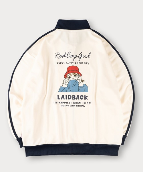 【セール】【Red Cap Girl/レッドキャップガール】ワンポイントワッペン ガールバックプリント トラックジャケット オーバーサイズ ユニセックス 推し活(ジャージ)|Red Cap Girl(レッドキャプガール) 【セール】【Red Cap Girl/レッドキャップガール】ワンポイントワッペン ガールバックプリント トラックジャケット オーバーサイズ ユニセックス 推し活(ジャージ)|Red Cap Girl(レッドキャプガール)