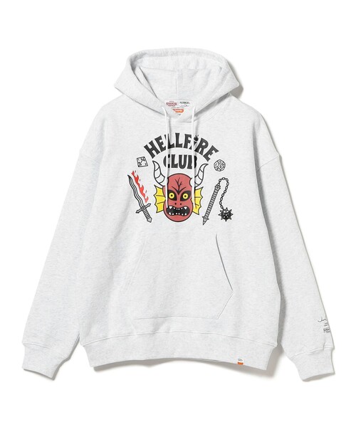 BEAMS T（ビームスティー）の「Stranger Things / Hellfire Sweat Hoody（パーカー・メンズ・オフホワイト/ブラック・L/M/S）」の3枚目の写真