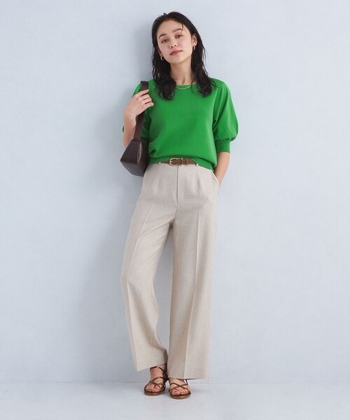 green label relaxing（グリーンレーベルリラクシング）の「フォルム スリーブ スクエア ネック プルオーバー ニット（ニット/セーター・レディース・ネイビー/その他1/その他2/ホワイト/ケリーグリーン/イエロー・FREE）」の18枚目の写真