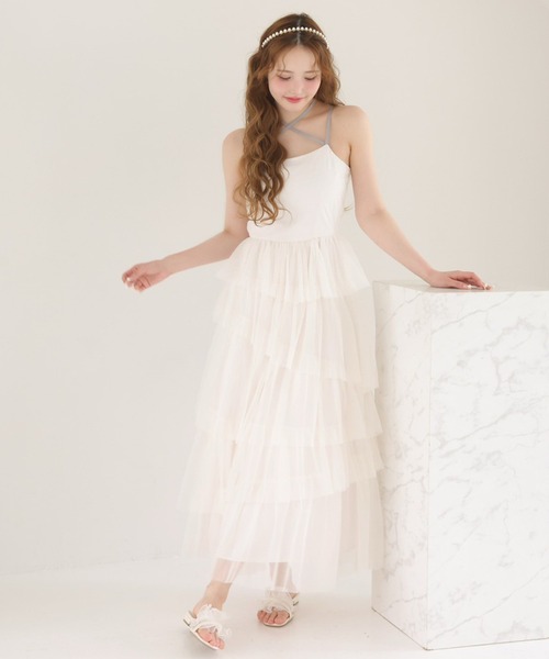 one after another NICE CLAUP（ワンアフターアナザーナイスクラップ）の「【WEB限定】オーガンジーフリルフラットサンダル（サンダル・レディース・ブラック/アイボリー/ゴールド・L/M/S）」の18枚目の写真