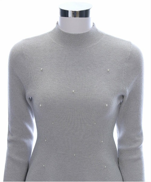 CLEAR BASIC（クリアベーシック）の「パール付きペプラムニットトップス[オフィスカジュアル フェミニン 上品]≪再入荷≫（ニット/セーター・レディース・ピンク/ライトグレー/サックスブルー/アイボリー・F）」の14枚目の写真