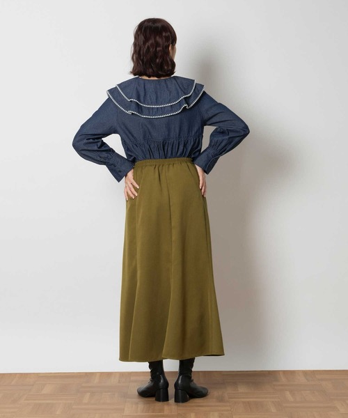 SOMETHING（サムシング）の「SOMETHING(サムシング)【レディース】【WEB限定】フリルカラーデニムシャツ（シャツ/ブラウス・レディース・ノンウォッシュ・S/M）」の10枚目の写真