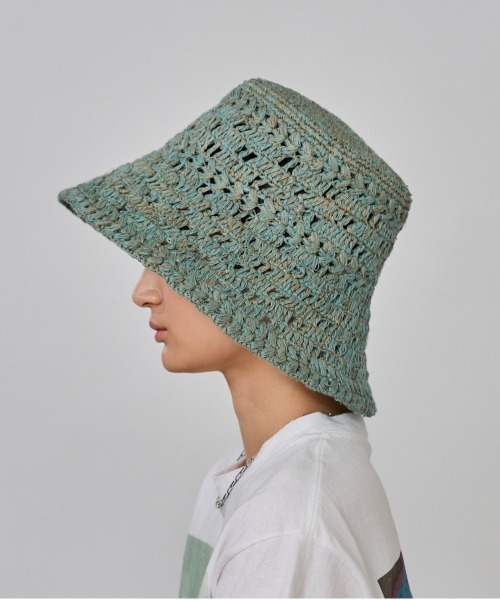 OVERRIDE（オーバーライド）の「OVERRIDE  RAFFIA CROCHET HAT SG / オーバーライド（ハット・レディース・ナチュラル/オレンジ/グリーン・M/57.5cm）」の16枚目の写真