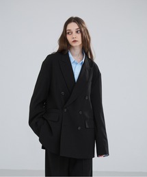 LUENNA（ルエナ）の「【LUENNA】Oversized Double Breasted Jacket / オーバーサイズ ダブルブレステッド ジャケット（セットアップ対応）（テーラードジャケット）」