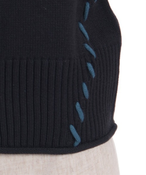 axes femme（アクシーズファム）の「ジップ付ステッチショートカーディガン（カーディガン/ボレロ・レディース・ラベンダー/ブラック/ホワイト・FREE）」の16枚目の写真