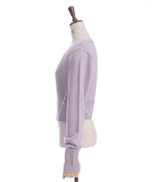 axes femme（アクシーズファム）の「ジップ付ステッチショートカーディガン（カーディガン/ボレロ・レディース・ラベンダー/ブラック/ホワイト・FREE）」の21枚目の写真