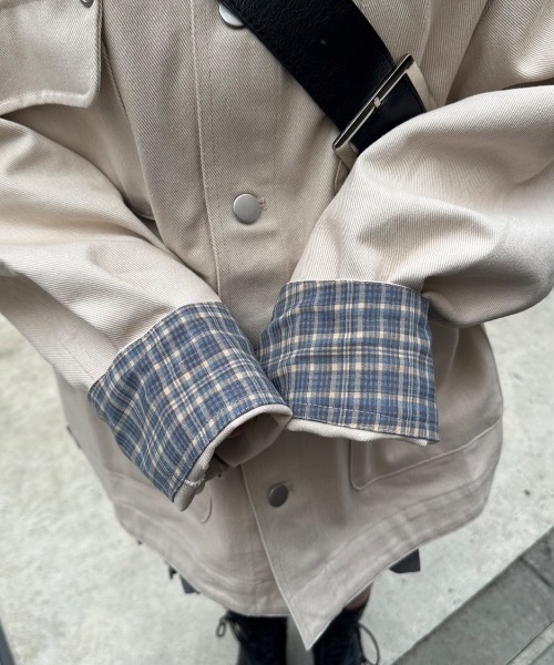 nemne store(ネンネストア)の「【keel】衿ソデ異素材カバーオール(カバーオール・レディース・アイボリー/ピンク系・MEDIUM/SMALL)」の14枚目の写真
