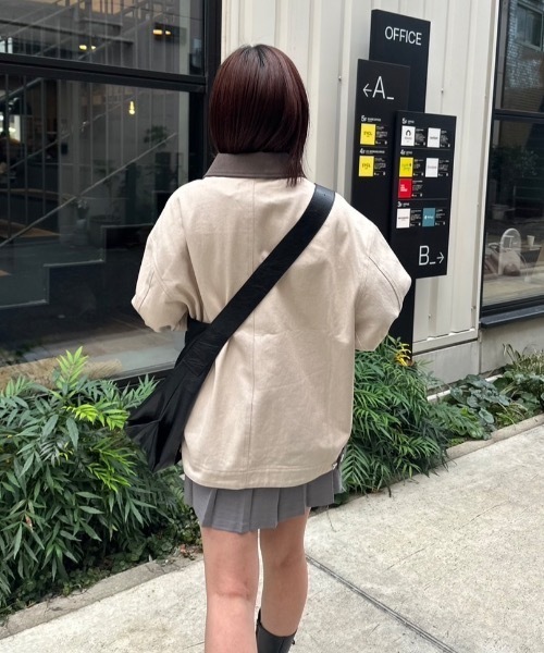 nemne store(ネンネストア)の「【keel】衿ソデ異素材カバーオール(カバーオール・レディース・アイボリー/ピンク系・MEDIUM/SMALL)」の7枚目の写真