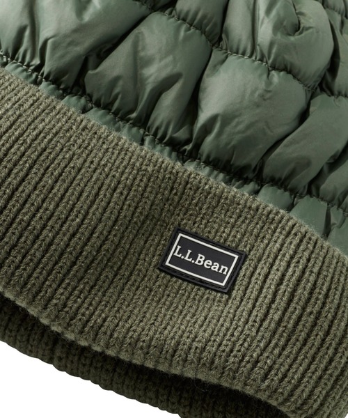 L.L.Bean（エルエルビーン）の「パファー・ポム・ハット（ニットキャップ/ビーニー・レディース・ダークブラック/グリーン・OSFA）」の3枚目の写真