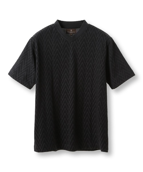 MEN'S BIGI(メンズビギ)の「リンクスジャガードVネックTEE(Tシャツ/カットソー・メンズ・ネイビー/ブラック・03/02/04)」の2枚目の写真