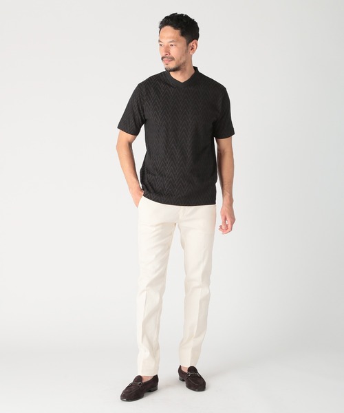 MEN'S BIGI(メンズビギ)の「リンクスジャガードVネックTEE(Tシャツ/カットソー・メンズ・ネイビー/ブラック・03/02/04)」の7枚目の写真