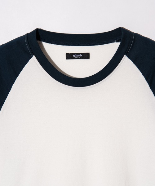 glamb(グラム)の「Damaged Raglan T-Shirt / ダメージラグランTシャツ(Tシャツ/カットソー・メンズ・オレンジ/チャコール/ホワイト・S/M/L)」の13枚目の写真
