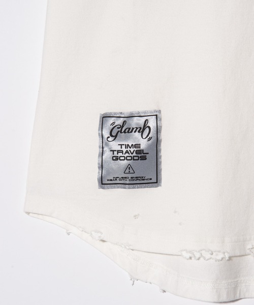 glamb(グラム)の「Damaged Raglan T-Shirt / ダメージラグランTシャツ(Tシャツ/カットソー・メンズ・オレンジ/チャコール/ホワイト・S/M/L)」の16枚目の写真